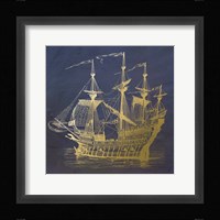 Gold Ship Framed Print