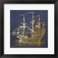 Gold Ship Framed Print