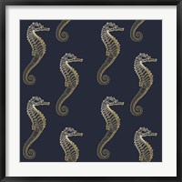 Gold Seahorse Pattern Fine Art Print