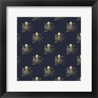 Gold Octopus Pattern Framed Print