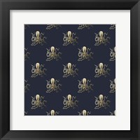 Gold Octopus Pattern Framed Print