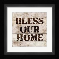 Bless Our Home In Wood Fine Art Print