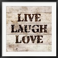 Live Laugh Love In Wood Fine Art Print