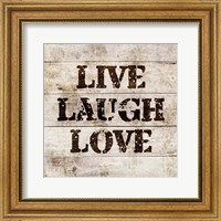 Live Laugh Love In Wood Fine Art Print