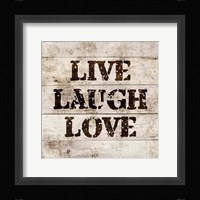 Live Laugh Love In Wood Fine Art Print