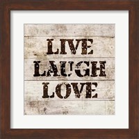 Live Laugh Love In Wood Fine Art Print