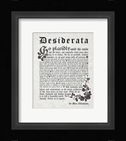 Old English Desiderata In Gray Fine Art Print
