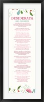 Floral Desiderata Framed Print