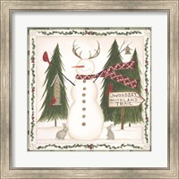 Woodsy Woodland Snowman Fine Art Print