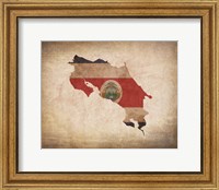 Map with Flag Overlay Costa Rica Fine Art Print