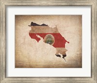 Map with Flag Overlay Costa Rica Fine Art Print
