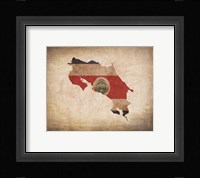 Map with Flag Overlay Costa Rica Fine Art Print