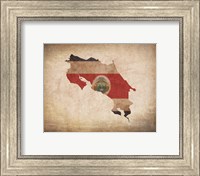 Map with Flag Overlay Costa Rica Fine Art Print