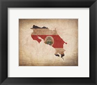 Map with Flag Overlay Costa Rica Fine Art Print