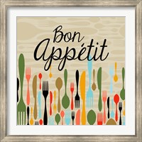 Bon Appetit Cutlery Beige Fine Art Print