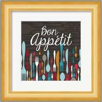 Bon Appetit Cutlery Grey Fine Art Print
