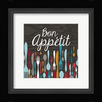 Bon Appetit Cutlery Grey Fine Art Print