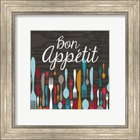 Bon Appetit Cutlery Grey Fine Art Print