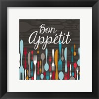 Bon Appetit Cutlery Grey Fine Art Print