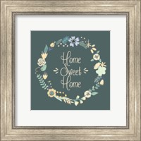 Home Sweet Home Floral Teal Fine Art Print
