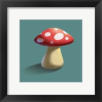Mushroom on Teal Background Part I Fine Art Print