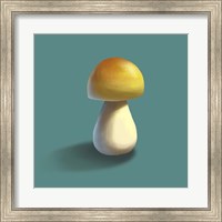 Mushroom on Teal Background Part II Fine Art Print