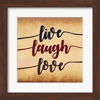 Live Laugh Love-Aged Script Fine Art Print