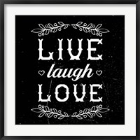 Live Laugh Love-Black Fine Art Print