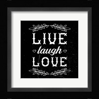 Live Laugh Love-Black Framed Print