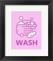 Girl's Bathroom Task-Wash Framed Print