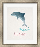 Make a Splash Dolphin White Fine Art Print