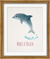 Make a Splash Dolphin White Fine Art Print