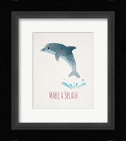 Make a Splash Dolphin White Fine Art Print