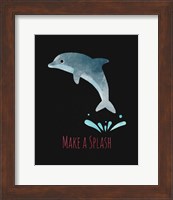 Make a Splash Dolphin Black Fine Art Print