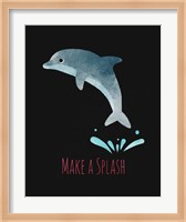 Make a Splash Dolphin Black Fine Art Print