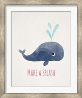 Make a Splash Whale White Fine Art Print