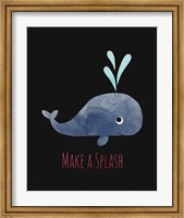 Make a Splash Whale Black Fine Art Print