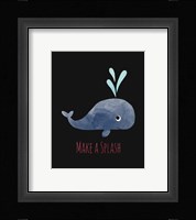 Make a Splash Whale Black Fine Art Print