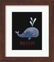 Make a Splash Whale Black Fine Art Print