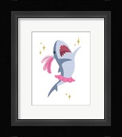 Wash Brush Floss Flush Shark Pink Part I Framed Print