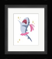 Wash Brush Floss Flush Shark Pink Part III Framed Print