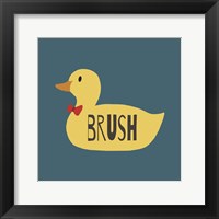 Duck Family Boy Brush Framed Print