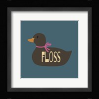 Duck Family Girl Floss Framed Print