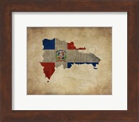 Map with Flag Overlay Dominican Republic Fine Art Print