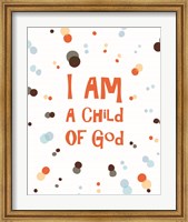 I Am A Child Of God Radial Dots Orange Fine Art Print
