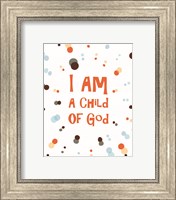I Am A Child Of God Radial Dots Orange Fine Art Print
