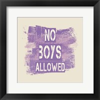 No Boys Allowed Grunge Paint Purple Fine Art Print