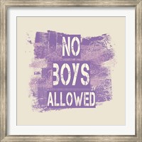 No Boys Allowed Grunge Paint Purple Fine Art Print