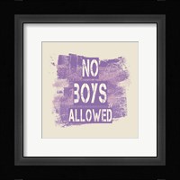 No Boys Allowed Grunge Paint Purple Fine Art Print