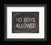 No Boys Allowed Chalkboard Background Fine Art Print